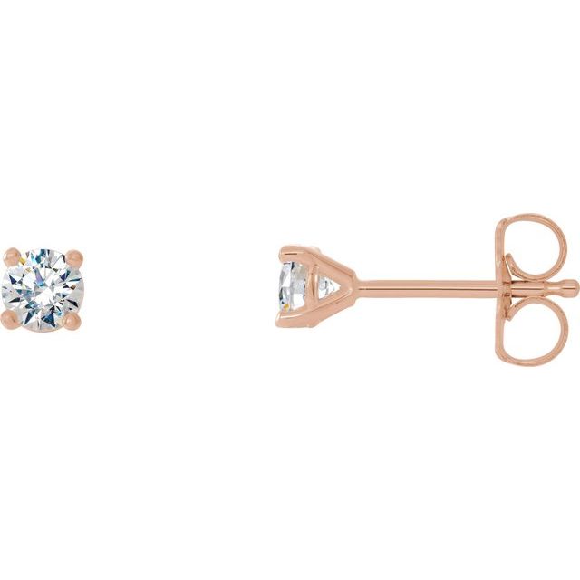 14K Rose 1/6 Lab-Grown Diamond Stud Earrings