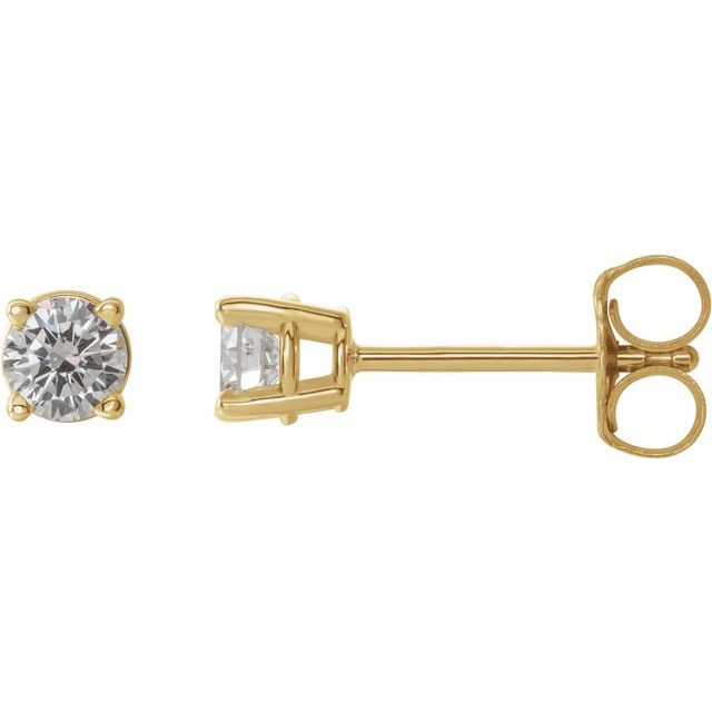 14K Yellow 1/3 CTW Natural Diamond Stud Earrings with Friction Post