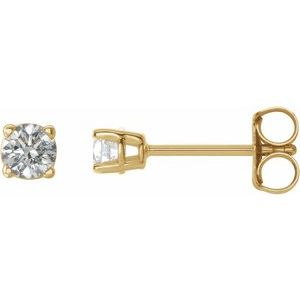 14K Yellow 1/5 CTW Natural Diamond Stud Earrings with Friction Post