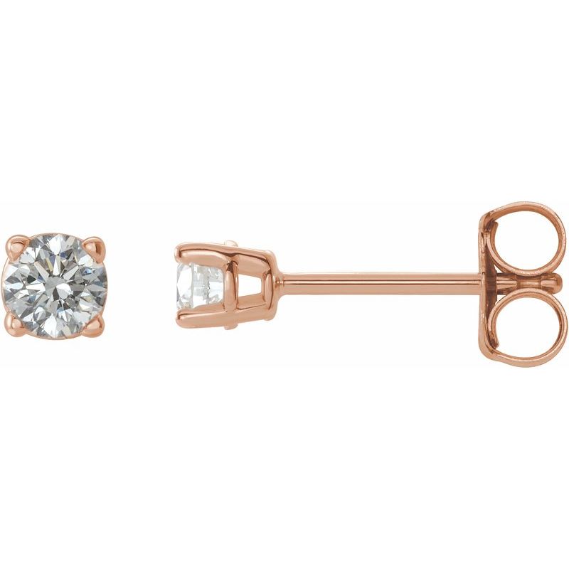 Round 4-Prong Lightweight Stud Earrings