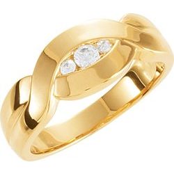 Ladies or Gents Infinity-Inspired 3-Stone Wedding Band