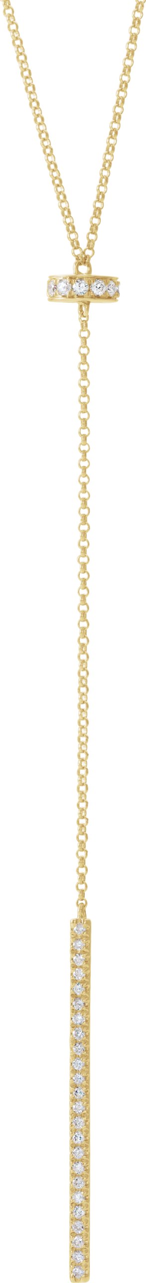 14K Yellow 1/4 CTW Natural Diamond Bar 15-17" Y Necklace