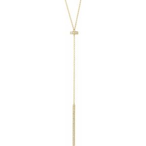 14K Yellow 1/4 CTW Natural Diamond Bar 15-17" Y Necklace