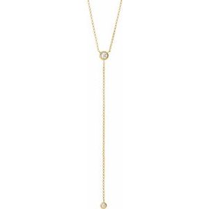 14K Yellow 1/5 CTW Natural Diamond Bar 15-17" Y Necklace