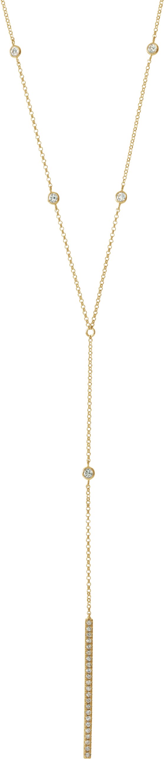 14K Yellow 1/3 CTW Natural Diamond Bar 15-17 Y Necklace