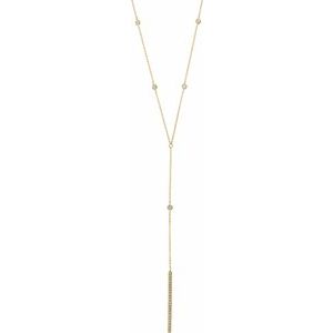 14K Yellow 1/3 CTW Natural Diamond Bar Y 15-17" Necklace