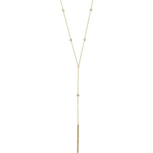 14K Yellow 1/3 CTW Natural Diamond Bar 15-17" Y Necklace
