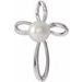 Sterling Silver Cultured Freshwater Pearl Cross Pendant