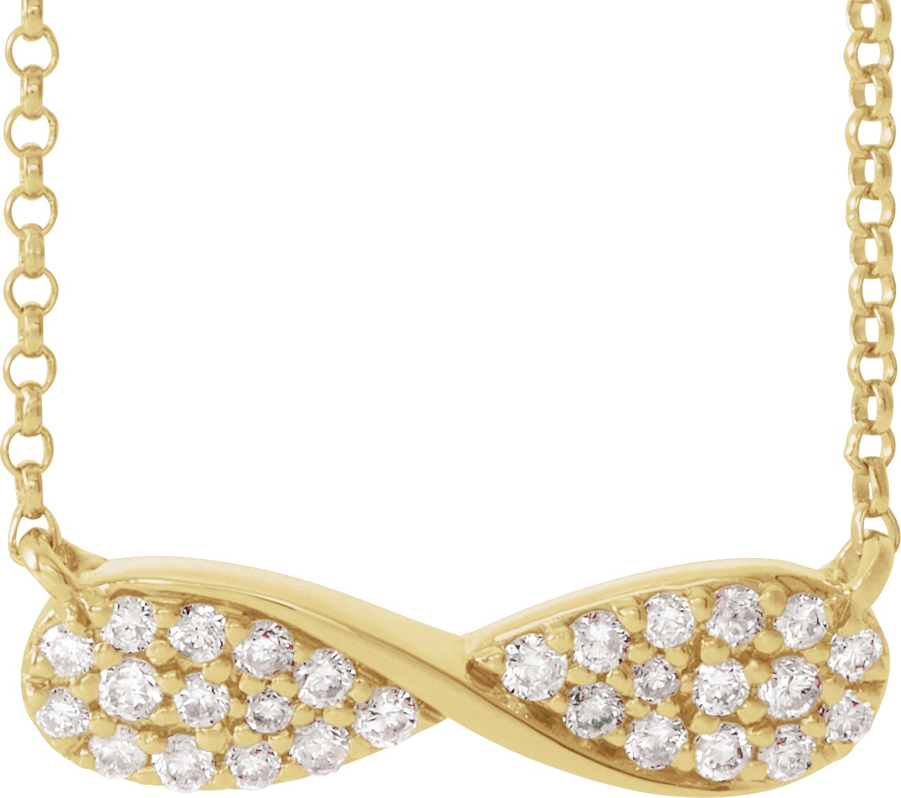 14K Yellow 1/6 CTW Diamond Infinity-Inspired 15-17" Necklace    