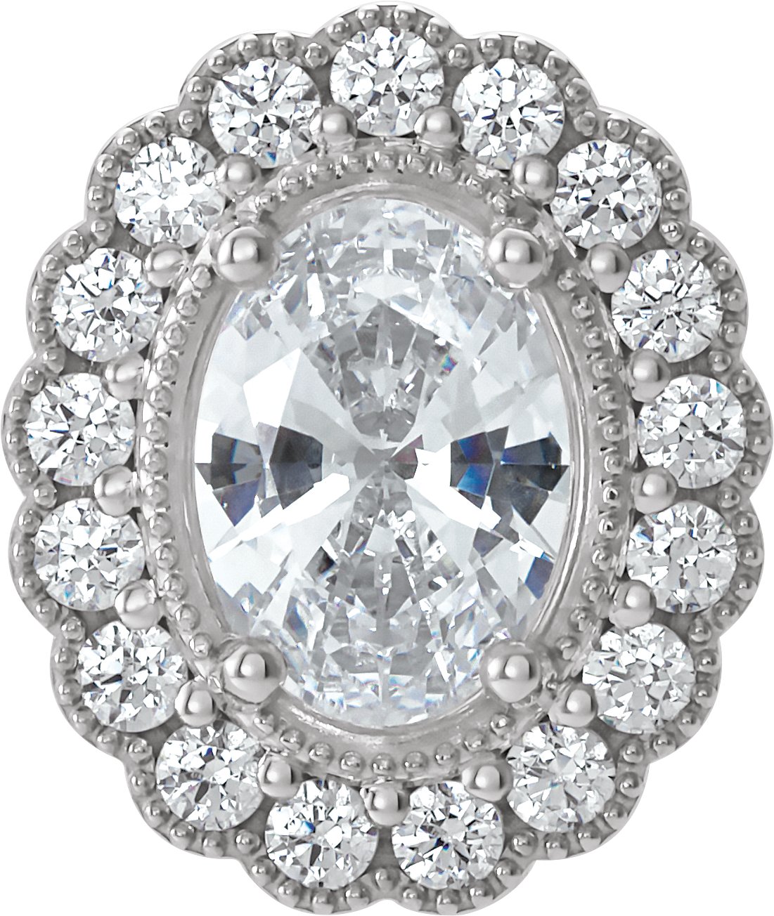 Oval 4-Prong Halo-Style Peg Setting  