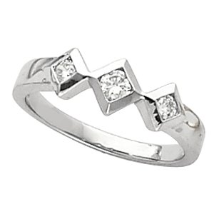 Platinum 3 Stone Diamond Anniversary Band .38 CTW Ref 944710