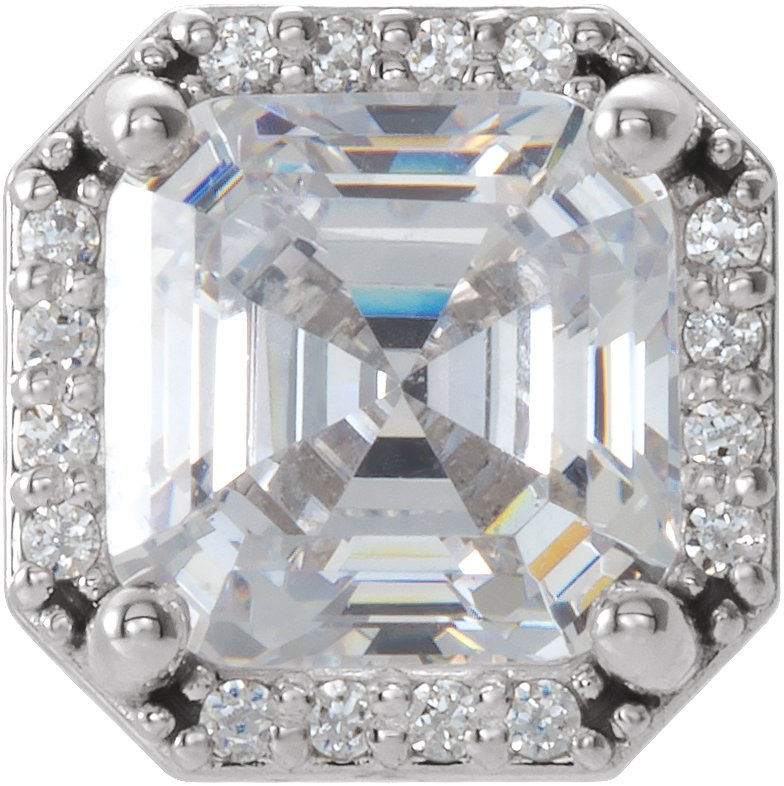 Asscher Halo-Style 4-Prong Peg Setting  