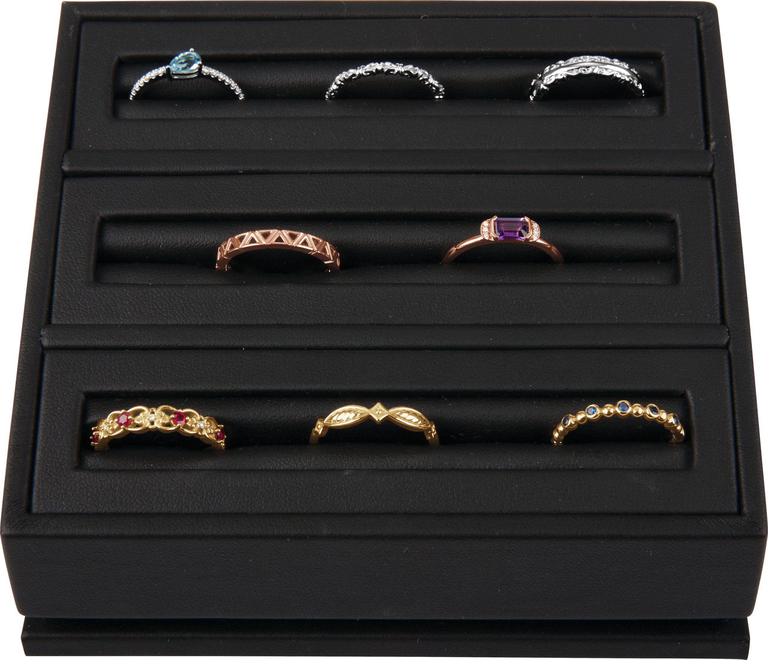 Leatherette Continuous Ring Display Stand