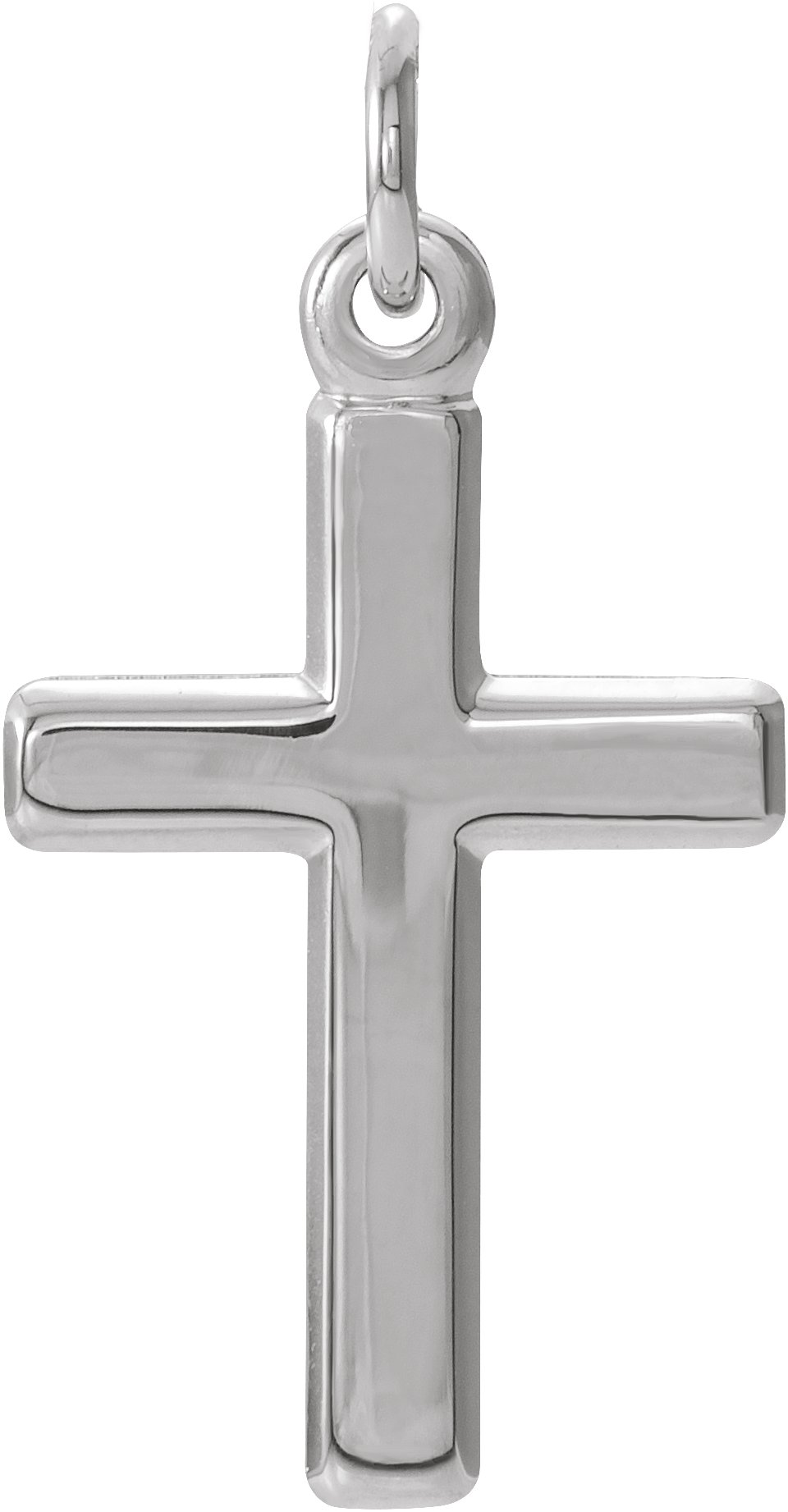 14K White Cross Pendant 