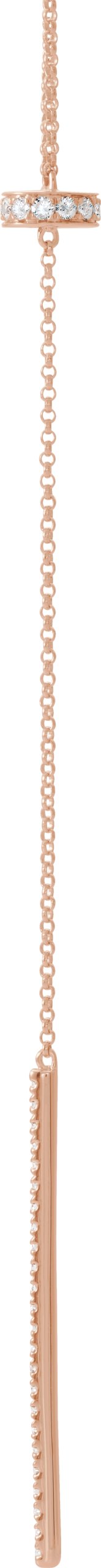 14K Rose 1/4 CTW Diamond Bar Y 15-17 Necklace 