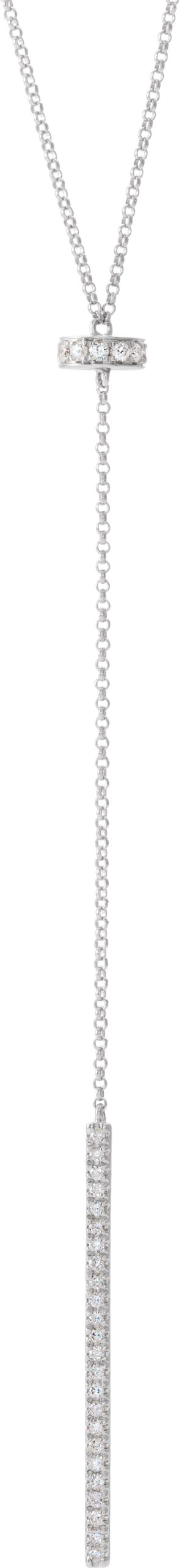 14K White 1/4 CTW Diamond Bar Y 15-17 Necklace 