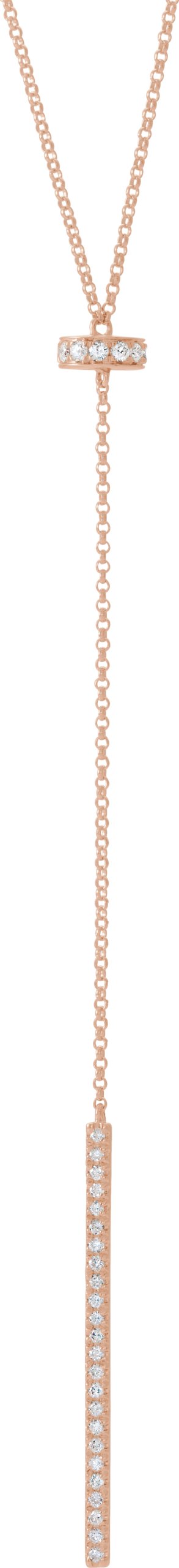 14K Rose 1/4 CTW Diamond Bar Y 15-17 Necklace 