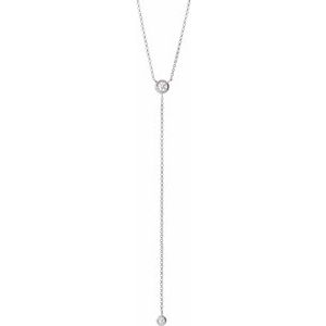 14K White 1/5 CTW Natural Diamond Bar 15-17" Y Necklace