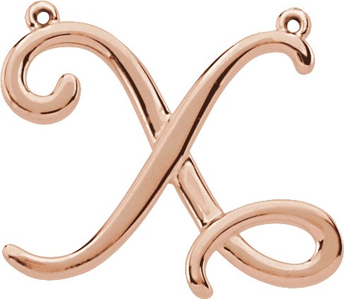 14K Rose Script Initial X Necklace Center Ref. 6903090