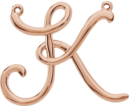 14K Rose Script Initial K Necklace Center Ref. 6902476