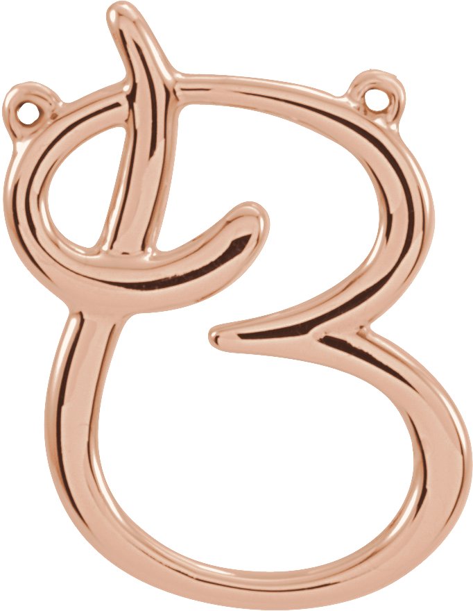 14K Rose Script Initial B Necklace Center Ref. 6901146