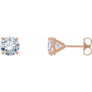 14K Rose 3/4 CTW Natural Diamond 4-Prong Cocktail-Style Earrings