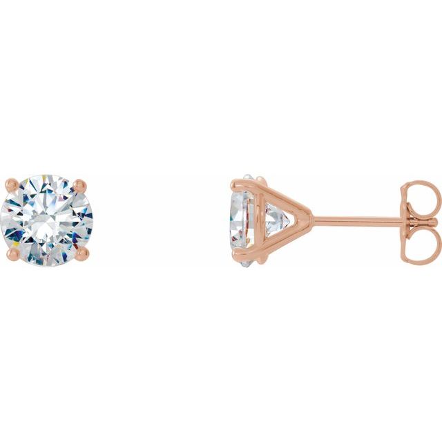 14K Rose 2 CTW Natural Diamond Cocktail-Style Earrings