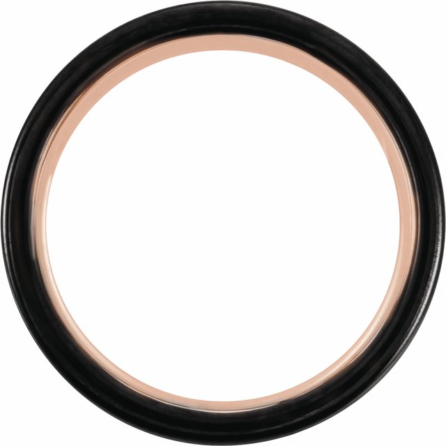 Black & 18K Rose Gold PVD Tungsten 8 mm Band Size 10
