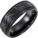 Tungsten 8 mm Tread Patterned Comfort-Fit Band with Black PVD Size 10