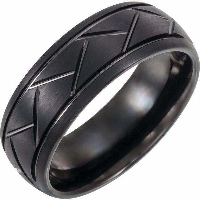 Black PVD Tungsten 8 mm Band Size 10