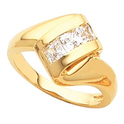 3-Stone Fashion Ring for Square or Princess-Cut Stones