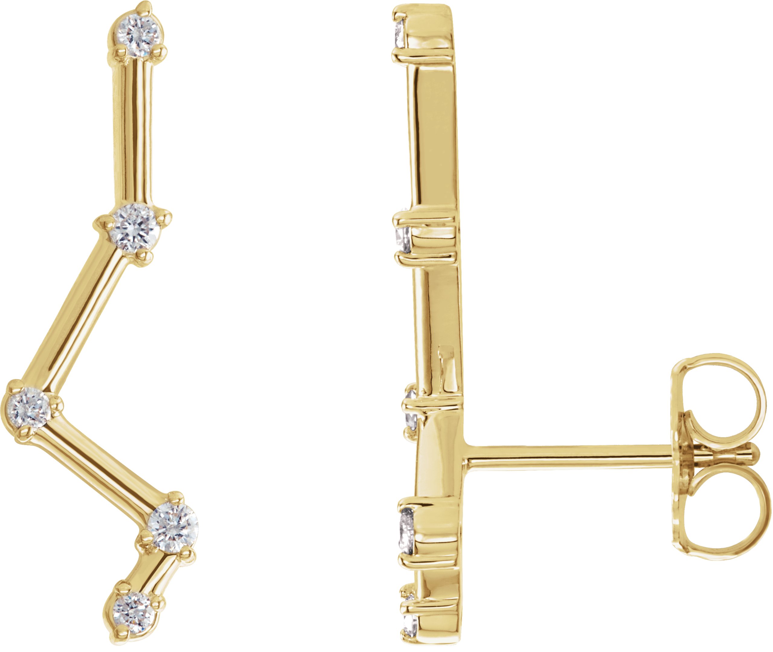 14K Yellow .10 CTW Diamond Constellation Earring Climbers Ref. 14858780