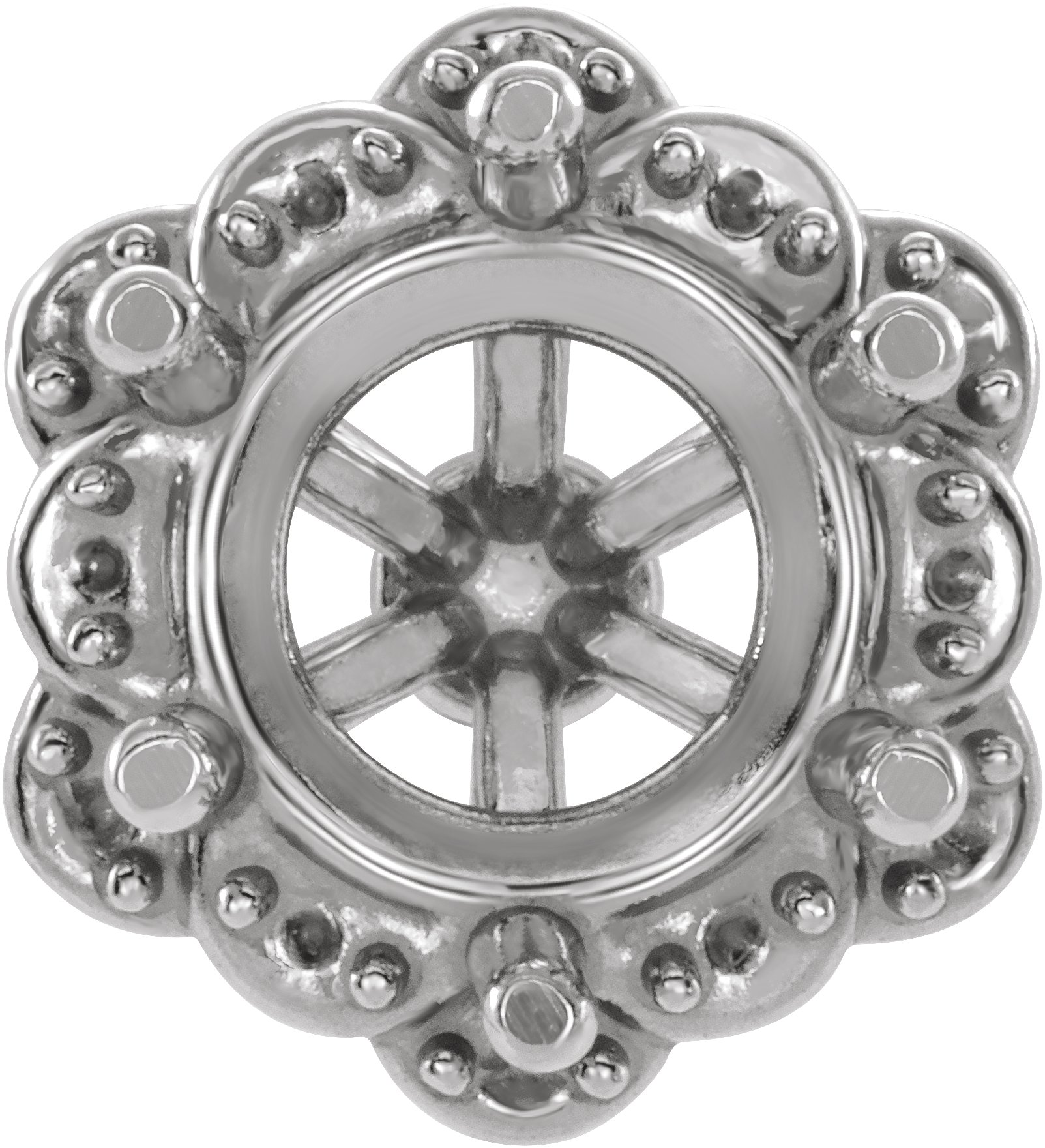 Round 6-Prong Halo-Style Peg Setting
