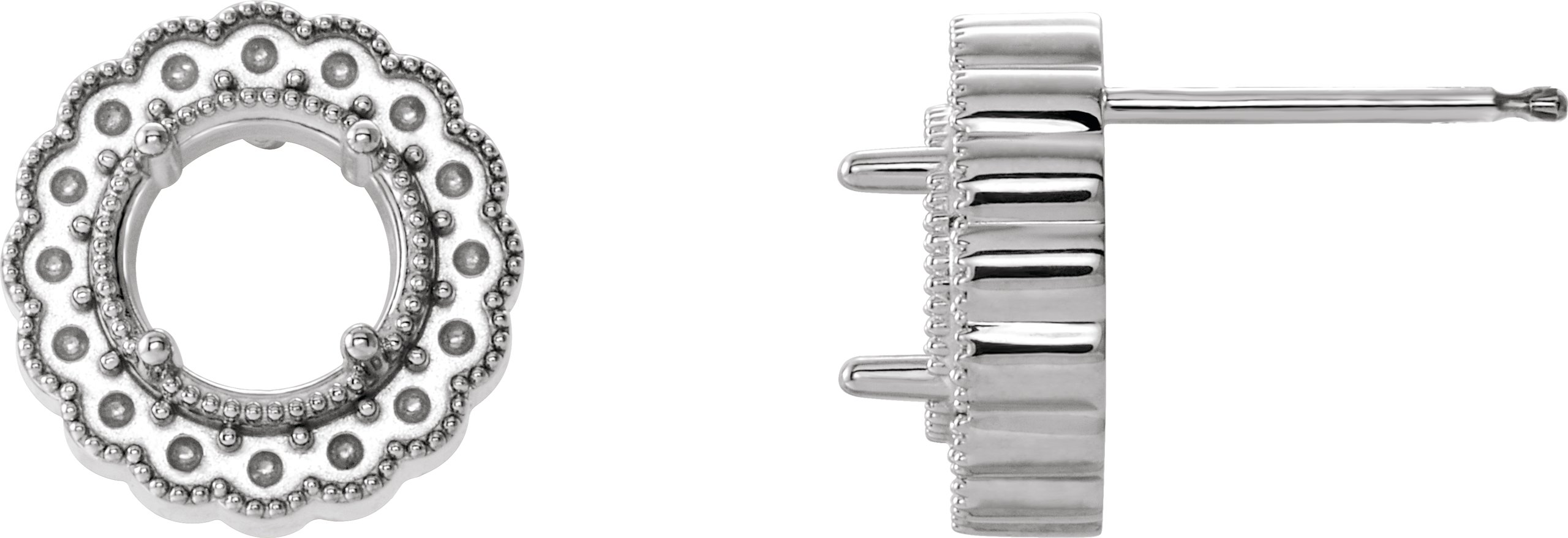 Round 4-Prong Halo-Style Earrings