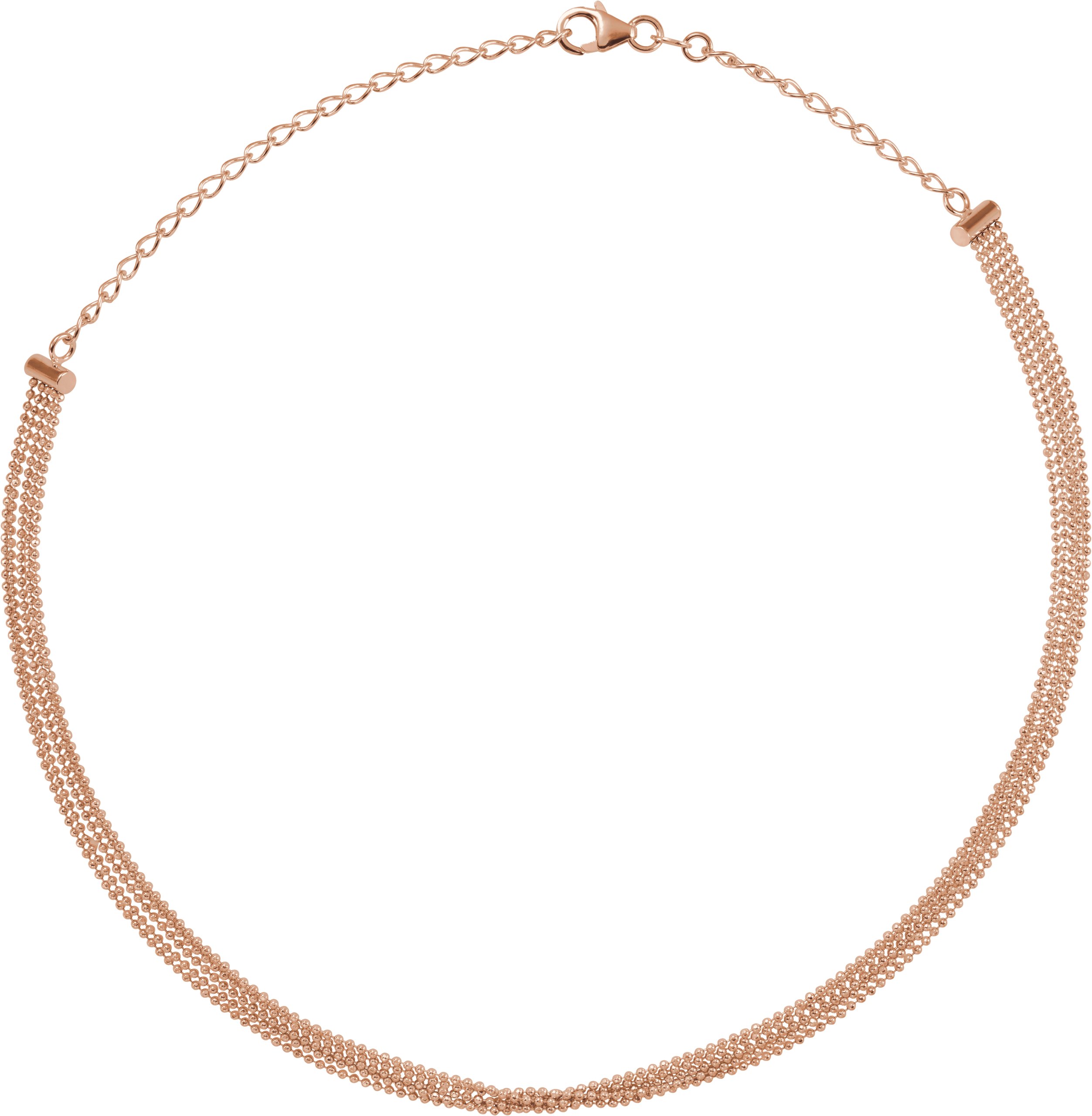 14K Rose 5 Strand Bead Chain 13 16 inch Choker Ref. 14125283