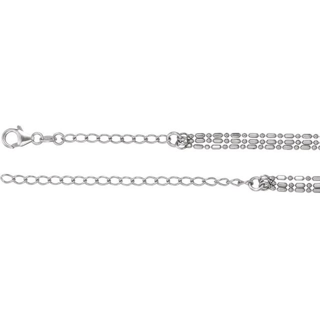 Sterling Silver 3-Strand Bead Chain 13-16