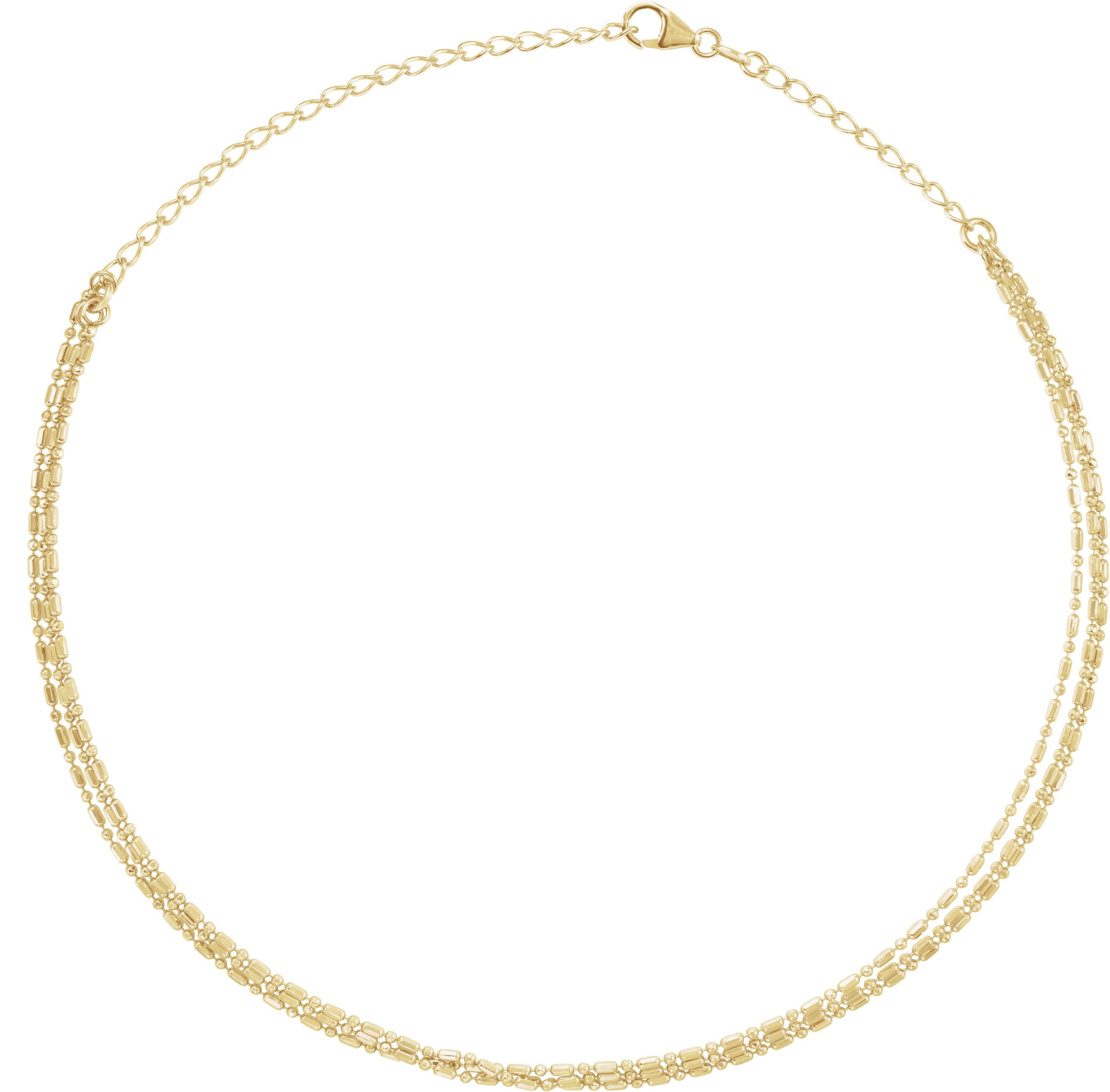 14K Yellow Adjustable 3-Strand Bead 13-16" Necklace  