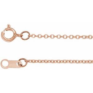 18K Rose 1 mm Cable 20" Chain
