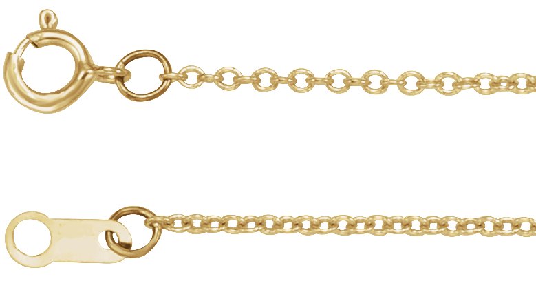 14K Yellow 1 mm Cable 24" Chain