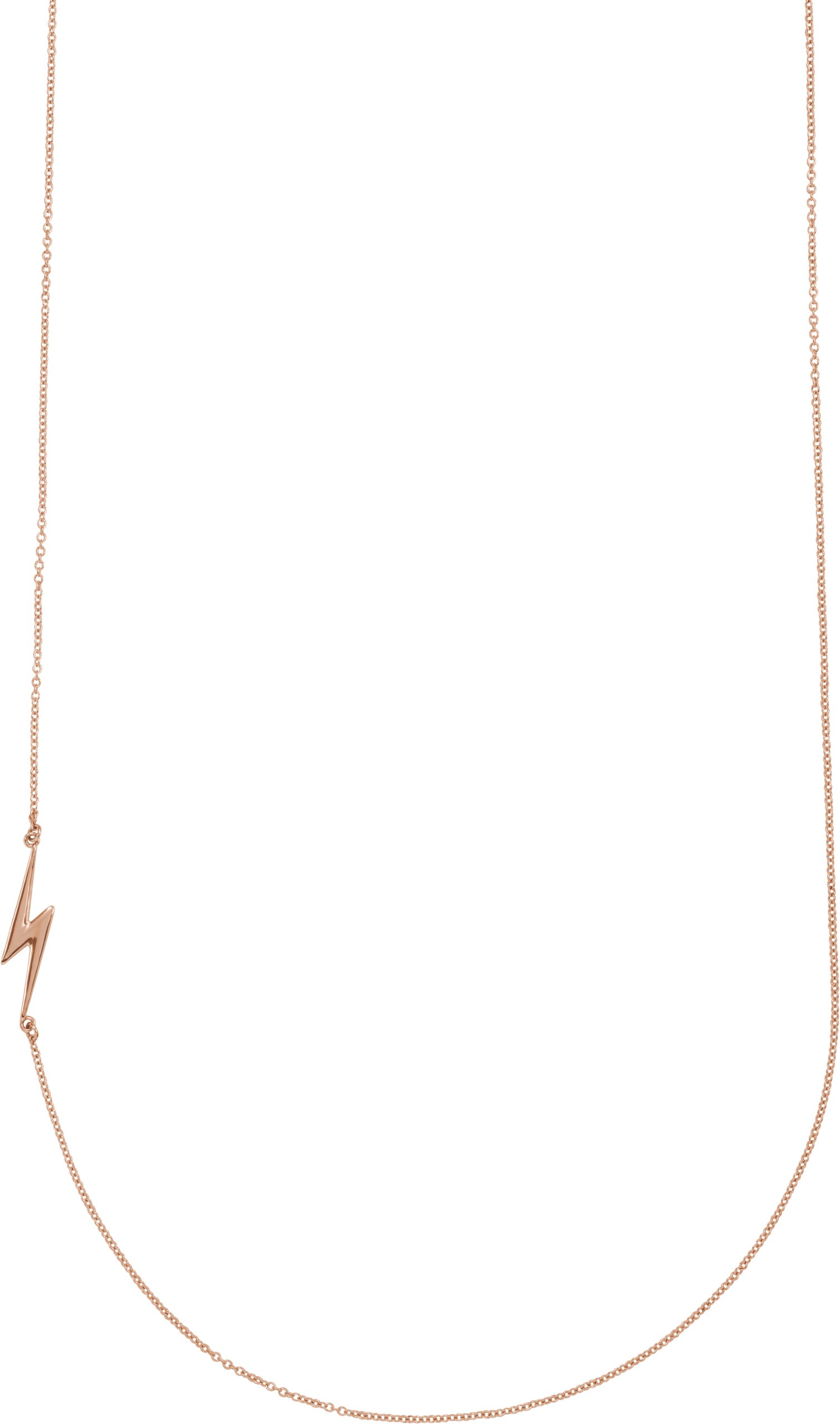 14K Rose Lightning Bolt 16" Necklace  