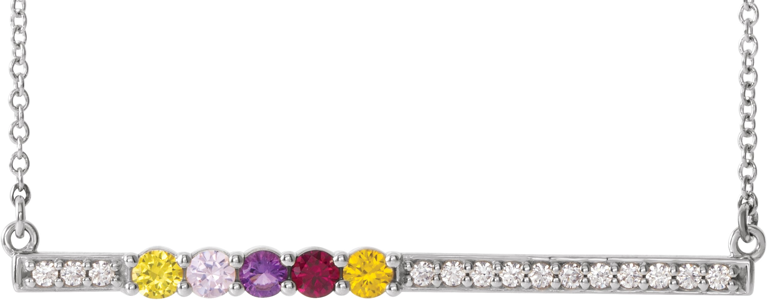 Accented Family Bar Necklace or Center
