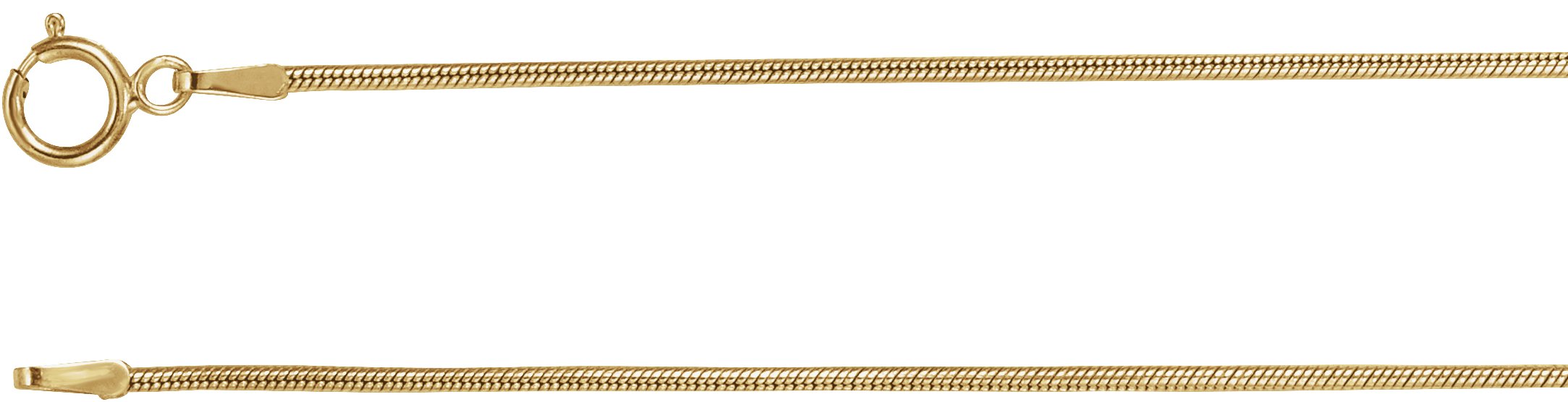 14K Yellow Solid Snake 18" Chain