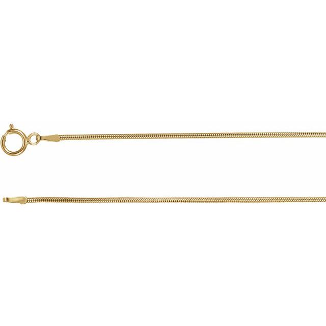 14K Yellow Solid Snake 18" Chain