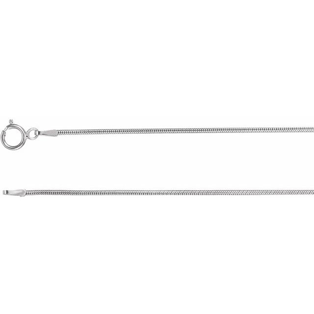 Rhodium-Plated Sterling Silver 1 mm Snake 20 Chain