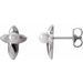 Sterling Silver Cultured Freshwater Pearl Cross Earrings