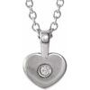 14K White .01 CT Diamond Youth Heart 16 inch Necklace Ref. 14715761