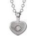 Sterling Silver .01 CT Diamond Youth Heart 16