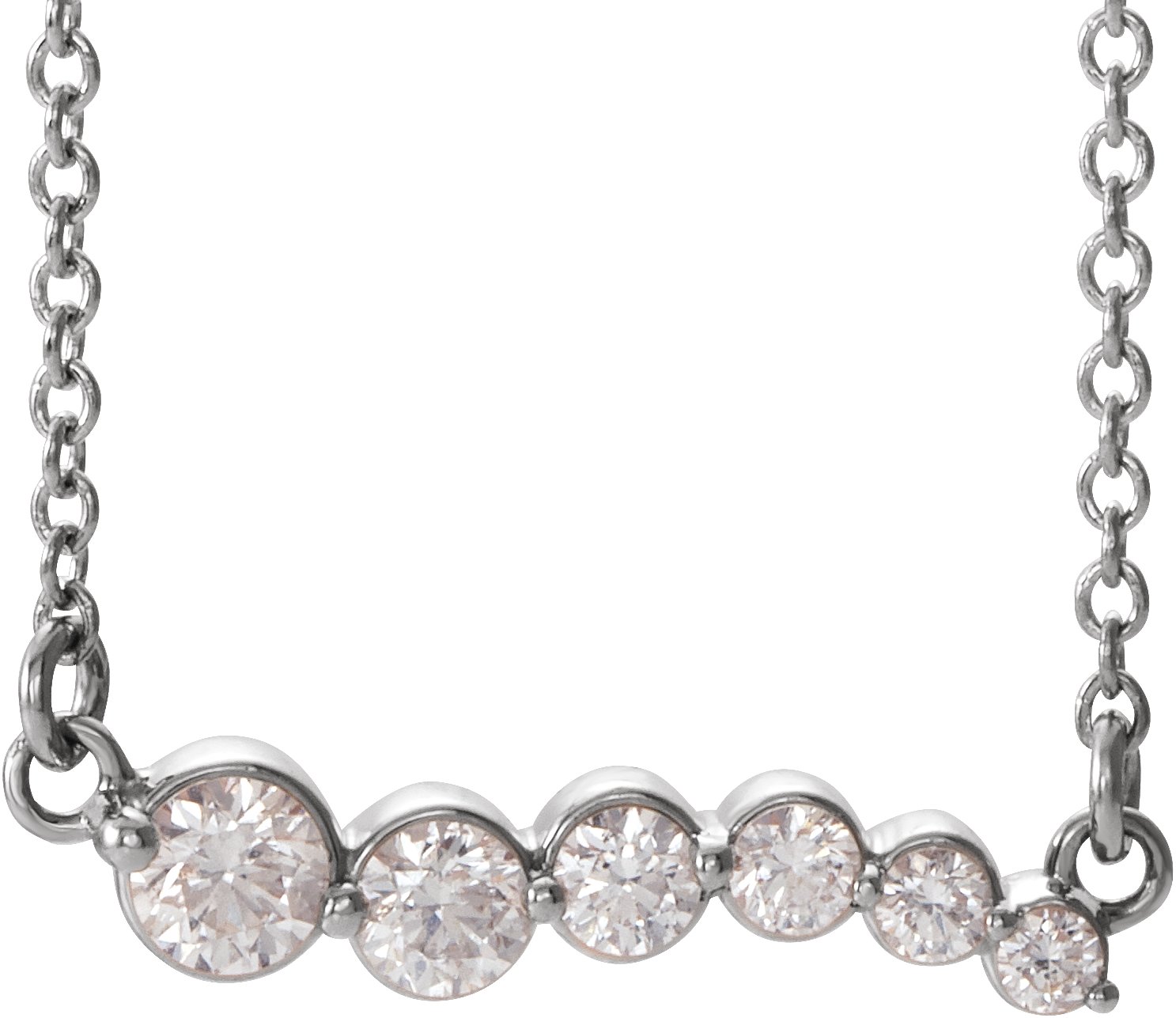 14K White 1/4 CTW Natural Diamond Graduated 18" Necklace  