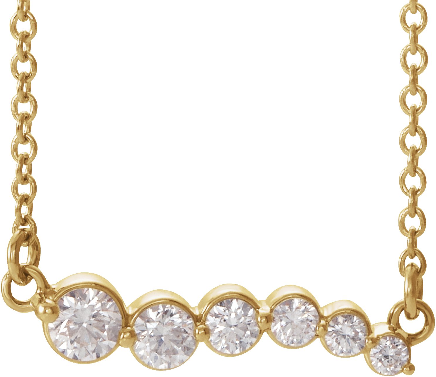 14K Yellow 1/4 CTW Natural Diamond Graduated 18" Necklace  