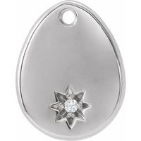 Sterling Silver .01 CT Natural Diamond Starburst Dangle  
